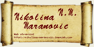 Nikolina Maranović vizit kartica